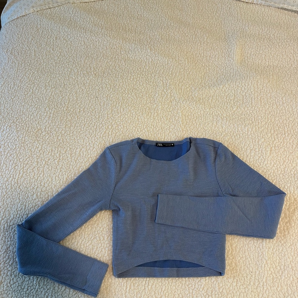 Zara Women Blue Long Sleeve Top XS